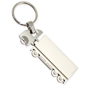 Breloc metalic cu figurina sub forma unui tir