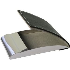 Suport pentru carti de vizita din piele 9.8 x 6.3 x 1.3 cm