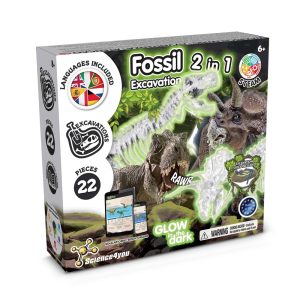 2 in 1 Fossil Excavation Kit I. Joc educațional pentru copii