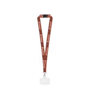 CARLISLE. Lanyard de sublimare din poliester cu carabină, închidere de siguranță și suport rigid pentru carduri