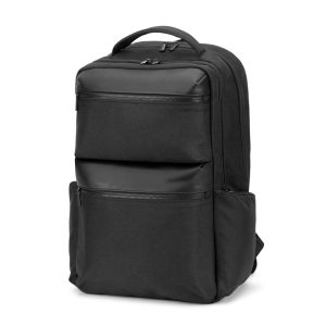 COPENHAGEN. Rucsac din twill reciclat hidrofug cu două buzunare frontale mari, 17'3"