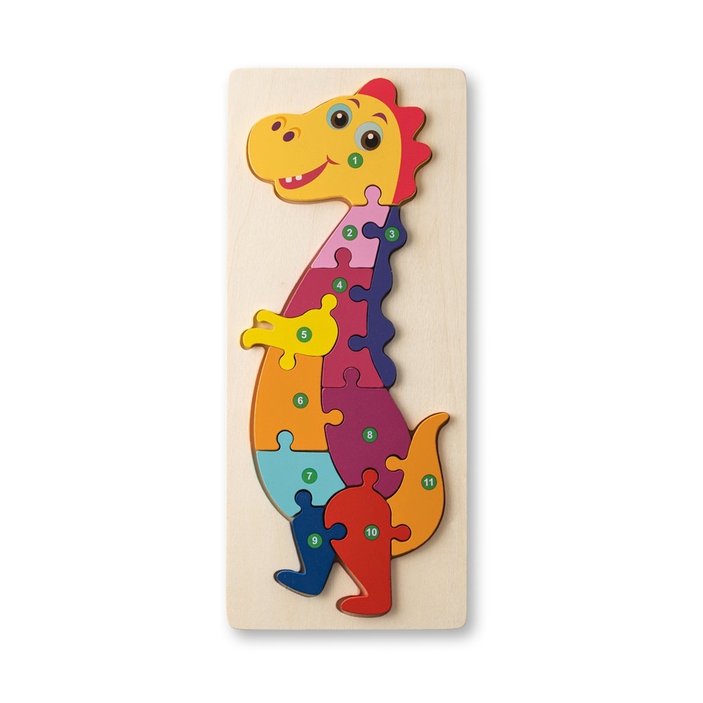 DIPLODOCO. Puzzle în formă de dinozaur din placaj de pin - imagine 3