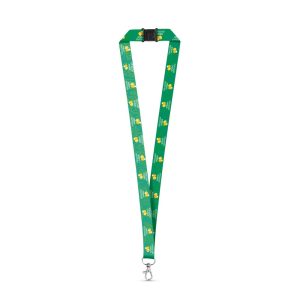 DOVER. Lanyard de sublimare poliester reciclat (100% rPET) cu carabină