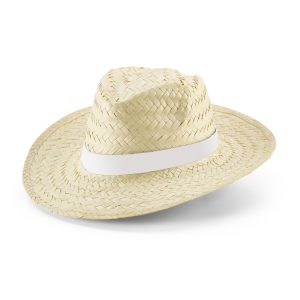 EDWARD RIB. Pălărie din paie naturală cu panglică sublimată