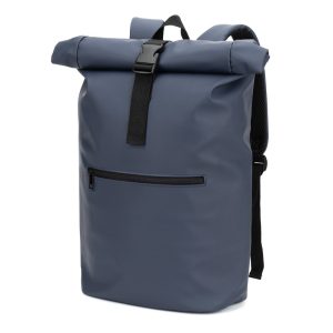 PORTLAND. Rucsac cu închidere rulată din PU, cu buzunar pentru laptop de 16"