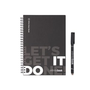 STARTER KIT INFINITEBOOK. Kit „Infinitebook” cu copertă tare, 1 kit de curățare, 1 marker și 1 suport pentru pix