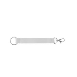 WALSALL. Lanyard scurt pentru imprimare prin sublimare, fabricat din poliester reciclat (100% rPET) cu inel standard și clemă tip carabină