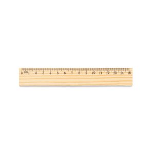 WESLEY 15. Rigla din lemn de pin cu scală de 15 cm