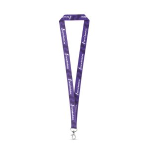 WINDSOR. Landyard de sublimare poliester reciclat (100% rPET) din poliester cu carabină