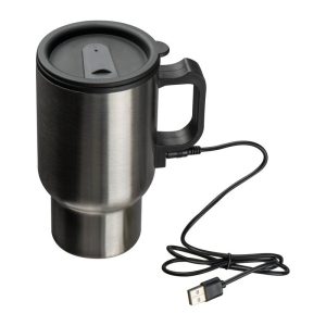 Cană din oţel inoxidabil cu conectare USB, 400 ml