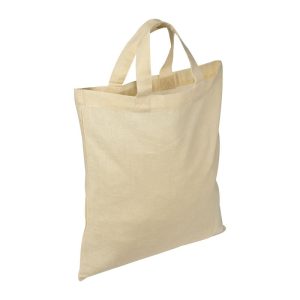 Sacoşă bumbac cu mâner scurt, 140 g/m²