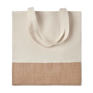 INDIA TOTE - Sacoșă cu părți din iută.