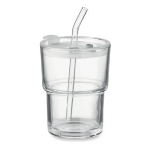 SIP - Pahar de sticlă cu pai 400ml