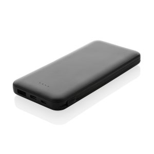Acumulator extern plat de 10.000 mAh din plastic reciclat Lockhart RCS 10.000 cu cabluri integrate
