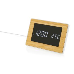Ceas LED Utah RCS din plastic reciclat și bambus