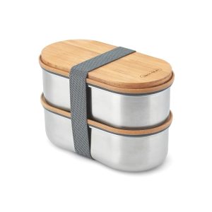Cutie Bento dublă din oțel inoxidabil Black+Blum
