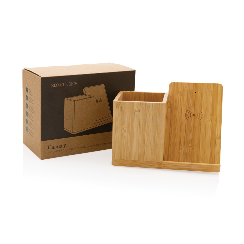 Încărcător wireless Calgary Bamboo de 10W - imagine 4