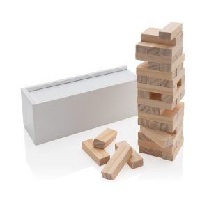 Joc de stivuire cu blocuri de lemn de lux, turn de cădere bruscă