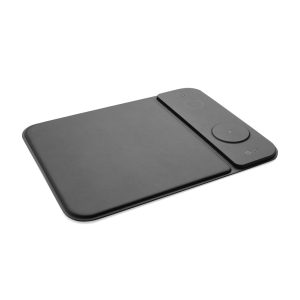 Mousepad Swiss Peak RCS din PU reciclat, cu încărcare 3 în 1, 15W