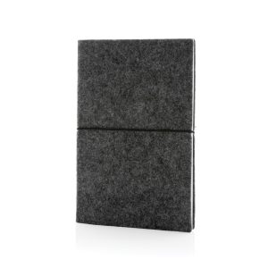 Notebook A5 cu copertă moale din fetru reciclat certificat GRS