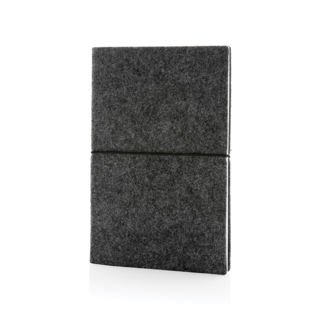 Notebook A5 cu copertă moale din fetru reciclat certificat GRS
