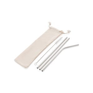 Set de 3 paie reutilizabile din oțel inoxidabil