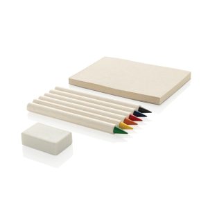 Set de 6 creioane colorate Micki GRS Infinity cu blocnotes