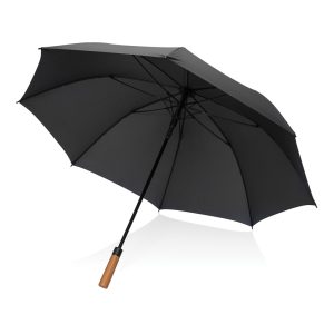 Umbrelă Tony Aware RPET din lemn de salcâm, cu deschidere automată, 76 cm