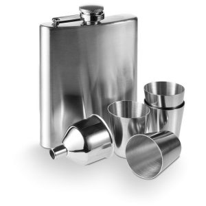 Flacon de șold 220 ml, cupe 30 ml, pâlnie