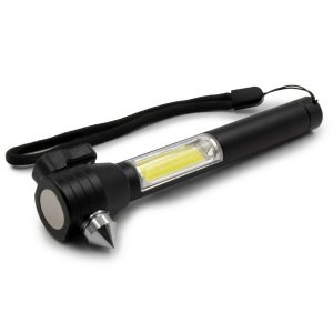 Lanternă de urgență 1 LED COB, tăietor pentru centură de siguranță, ciocan de siguranță | Flint