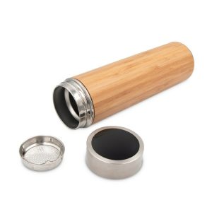 Termos din bambus 500 ml cu sită pentru oprirea drojdiei și afișaj digital tactil pentru temperatura băuturilor | Georgia