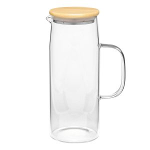 Carafă din sticlă cu ulcior de BAMBUS