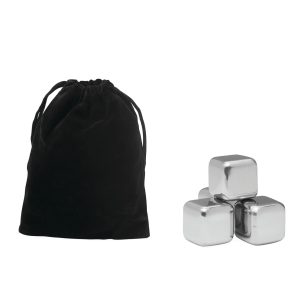 CUBURI DE RĂCIRE - Set de cuburi de gheață într-o pungă de catifea