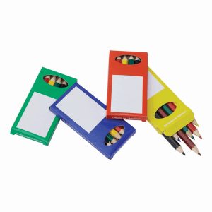 CURCUBEU - Set de 6 creioane colorate, 4 culori asortate
